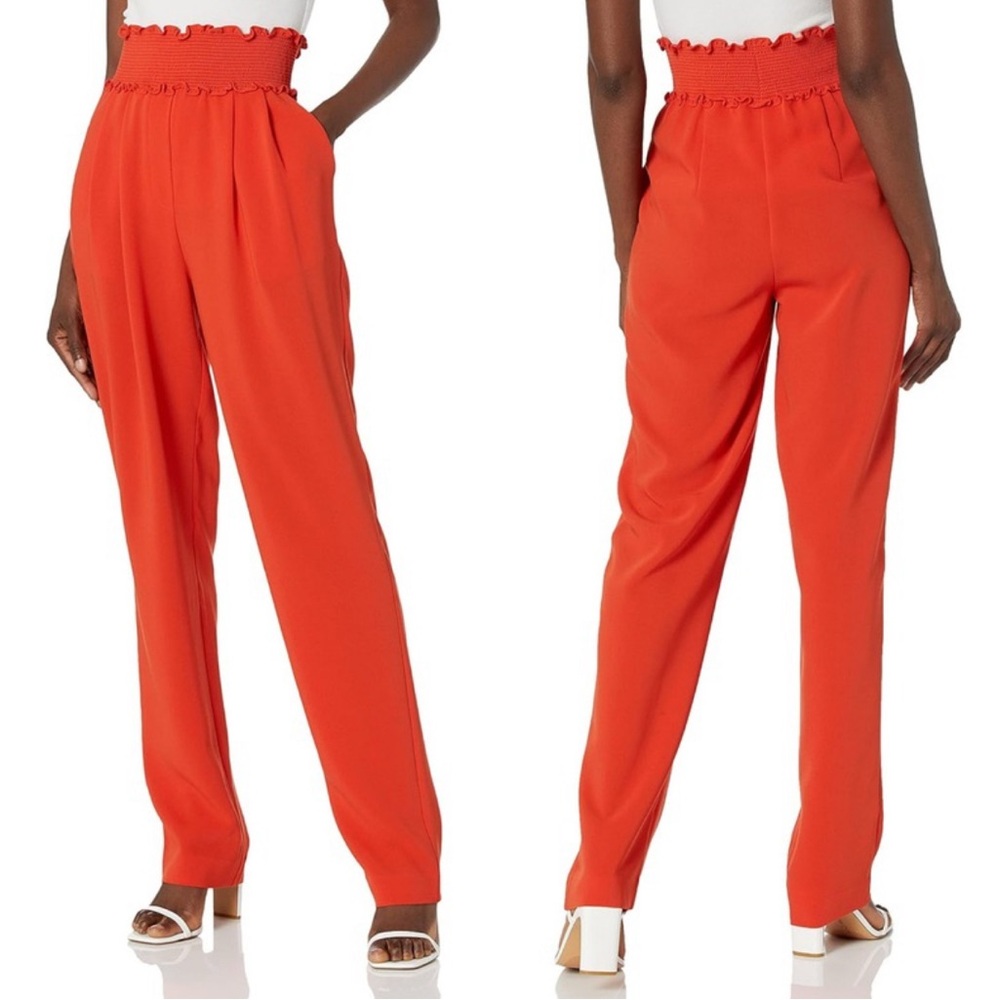 Cinq a Sept Smocked Jessi Pants in Fire Coral - Picture 13 of 13